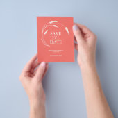 Budget Peach Bruiloft Save The Date Flyer (Hand)