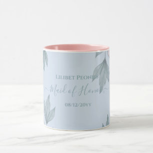 Budget Peach Floral Dusty Blue Sage Leaf Wedding Mok