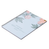 Budget Peach Floral Dusty Blue Sage Leaf Wedding Notitieboek (Linkerzijde)