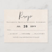 BUDGET Peach Grey Bruiloft Waterverf RSVP Briefkaart (Voorkant)