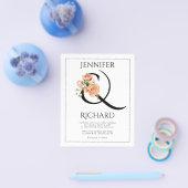 BUDGET Peach pioenen QR huwelijksuitnodiging Flyer (Enkel)