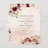 Budget Peach Pumpkins Country Herfst Save the Date (Voorkant / Achterkant)