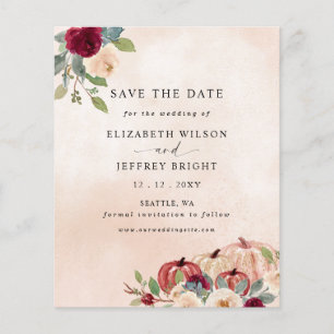 Budget Peach Pumpkins Country Herfst Save the Date