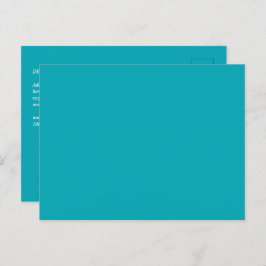 BUDGET Peacock Blue Blauwgroen Monochrome bruiloft Briefkaart