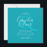 BUDGET Peacock Blue Blauwgroen Monochrome bruiloft Kaart<br><div class="desc">⭐ Ontwerp door LeahG™-oprichter van de Low Budget Wedding Network®. Gefeliciteerd met je verloving. 📌 dit ontwerp op uw trouwbord op Pinterest en geniet van uw huwelijksreis. 🥰 Je vrienden en familie zullen van dit moderne trendy elegante trouwartikel houden. Het is een van de vele artikelen in dit bruiloft collectie...</div>