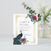 BUDGET Peacock Blue Burgundy Winter Fall Wedding (Staand voorkant)