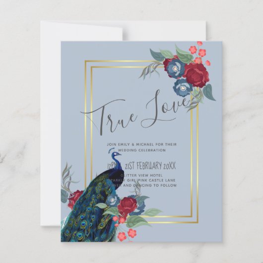 BUDGET Peacock Blue Burgundy Winter Fall Wedding (Voorkant)