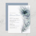 Budget Peacock Feather Rehearsal Dinner Invision<br><div class="desc">Een alternatief voor een budget van 4, 5 x 5, 6-inch halfglanzend gewicht van 110 lbs, dat even dik is als een briefkaart (maar niet geschikt om als briefkaart te worden gebruikt). GEEF NOTA dat er ÉÉN per blad is. Peacock Feather Rehearsal Dinner Invitation.. Een mooie pauw-veer in schaduwen van...</div>