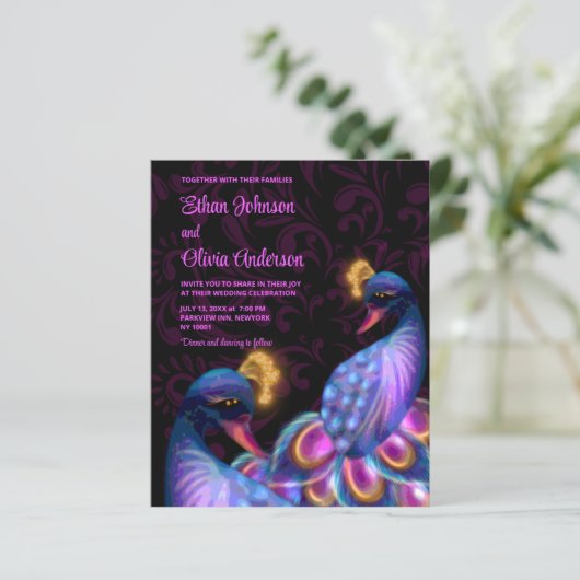 Budget Peacock Jewel Tones Floral Moody paarse (Staand voorkant)