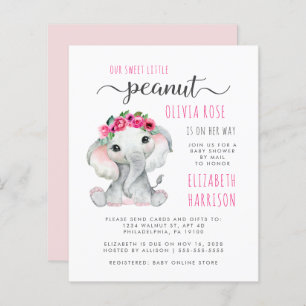Budget Peanut Elephant Baby Girl Showby Mail