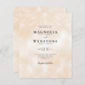 Budget Pearl Damask Wedding Uitnodiging (Voorkant / Achterkant)