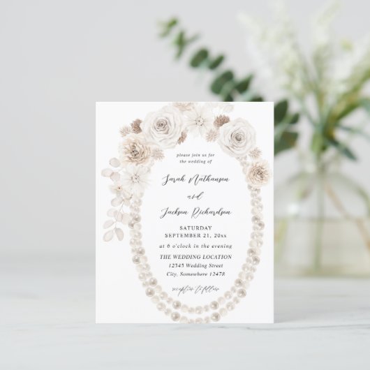 Budget Pearls & White Floral Wedding (Staand voorkant)