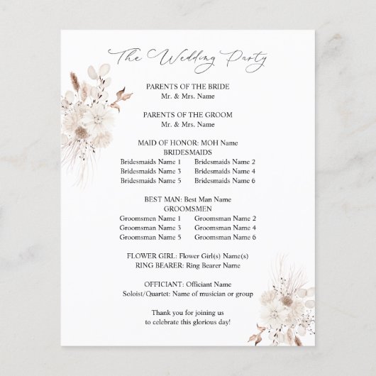 Budget Pearls & White Floral Wedding Ceremony (Achterkant)