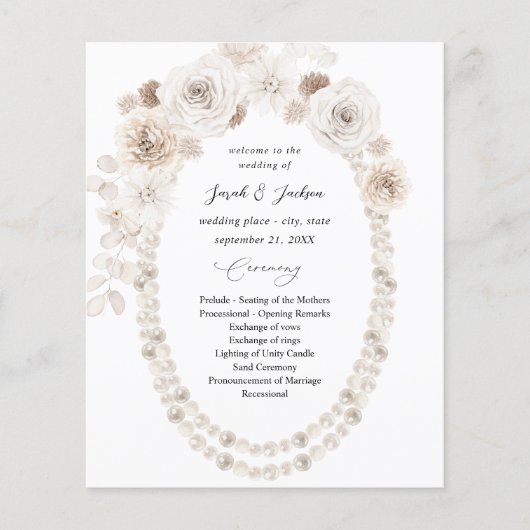 Budget Pearls & White Floral Wedding Ceremony (Voorkant)