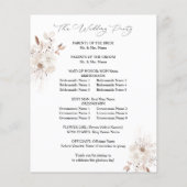 Budget Pearls & White Floral Wedding Ceremony Flyer (Achterkant)