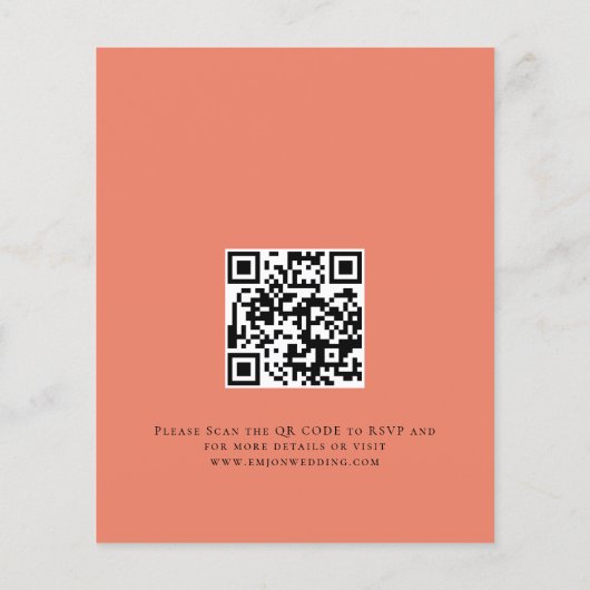 Budget Peonies Coral QR Wedding Evening Party (Achterkant)
