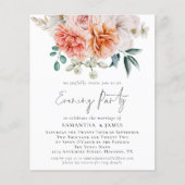 Budget Peonies Coral QR Wedding Evening Party (Voorkant)
