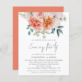 Budget Peonies Coral QR Wedding Evening Party