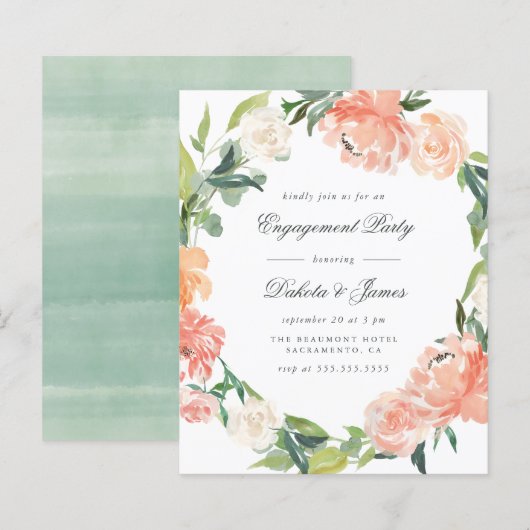 Budget Peony Eucalyptus Greenery Engagement Party (Voorkant / Achterkant)