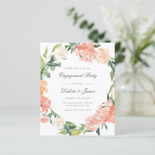 Budget Peony Eucalyptus Greenery Engagement Party (Staand voorkant)