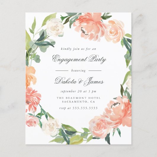 Budget Peony Eucalyptus Greenery Engagement Party (Voorkant)