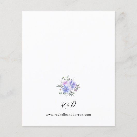 Budget Peri en Paarse Floral Arch Wedding Flyer (Achterkant)