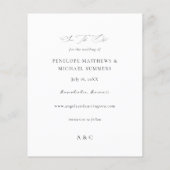 Budget Peri en Paarse Floral sparen de Datum Foto Flyer (Achterkant)