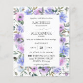 Budget Peri en Paarse Floral Wedding Flyer (Voorkant)