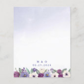 Budget Periwinkle Fuchsia Floral Wedding Invite (Achterkant)