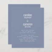 Budget Periwinkle Modern Typography Wedding (Voorkant / Achterkant)