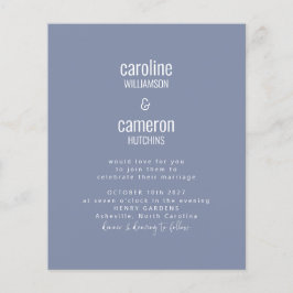 Budget Periwinkle Modern Typography Wedding