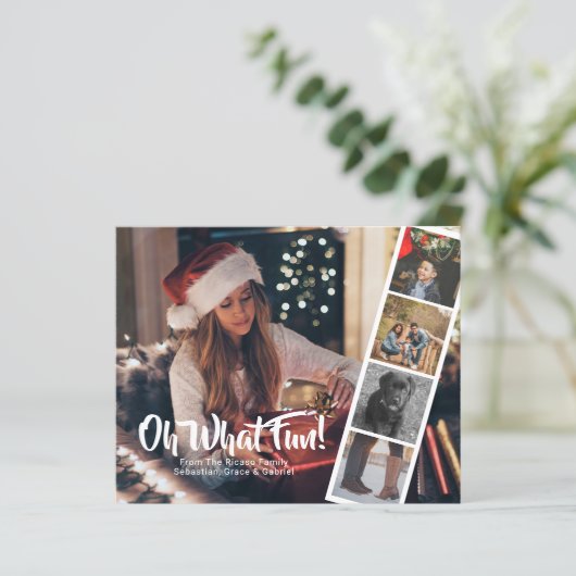 Budget Personalized Foto Oh What Fun Kaart (Staand voorkant)