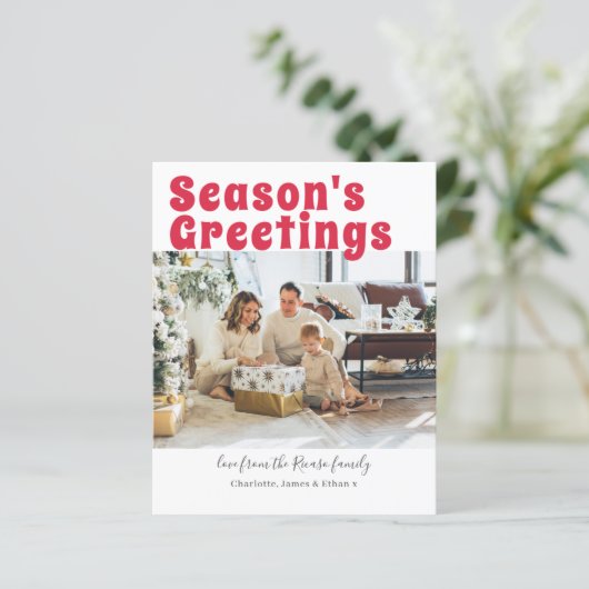 Budget Persoonlijke Foto en Tekst Kerstkaart (Staand voorkant)