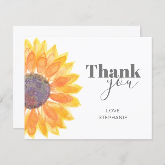 Budget persoonlijke zonnebloem Hartelijk dank (Voorkant / Achterkant)
