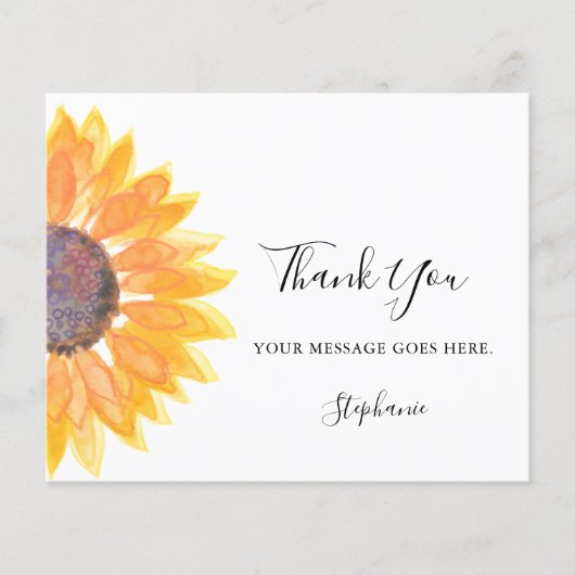 Budget persoonlijke zonnebloem Hartelijk dank (Voorkant)