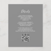 Budget Perzik Glitter Grijs QR Code Trouw Uitnodig (Achterkant)