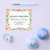 Budget Perzik Koraal Bloem Aankondiging Verhuisber Flyer (Enkel)