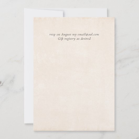 BUDGET Perzikgrijze Huwelijksuitnodigingen in Wate (Achterkant)