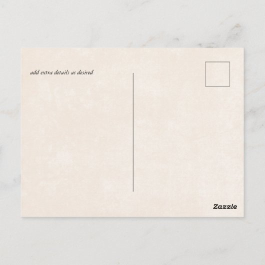 BUDGET Perzikgrijze Trouwdatum Watercolor Briefkaart (Achterkant)