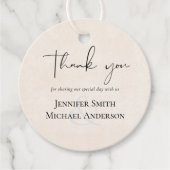 BUDGET Perzikgrijze Trouwwaterverf Bedankjes Labels (Voorkant)