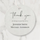 BUDGET Perzikgrijze Trouwwaterverf Bedankjes Labels (Voorkant)