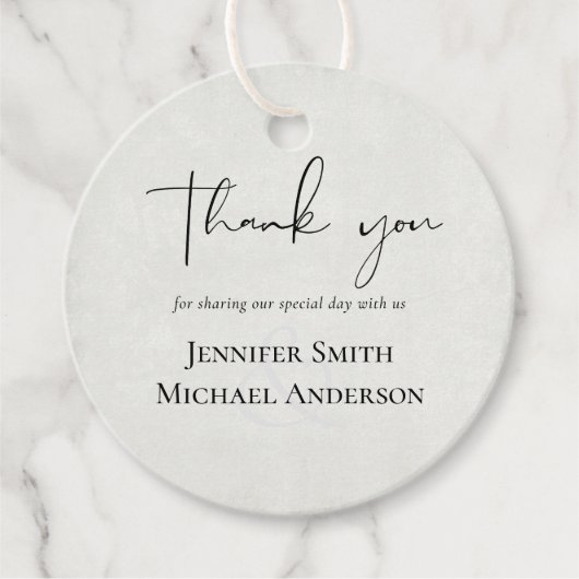 BUDGET Perzikgrijze Trouwwaterverf Bedankjes Labels (Voorkant)