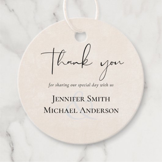 BUDGET Perzikgrijze waterverf bruiloft Bedankjes Labels (Voorkant)