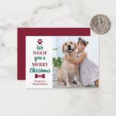 Budget Pet Foto Merry Kerstmis van de Dog Notitiekaartje (Voorkant / Achterkant in situ)