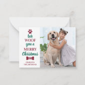 Budget Pet Foto Merry Kerstmis van de Dog Notitiekaartje (Voorkant)