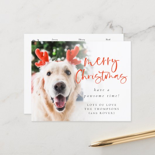 Budget Pet Photo 2022 Calendar Merry Kerstmis (Voorkant / Achterkant in situ)