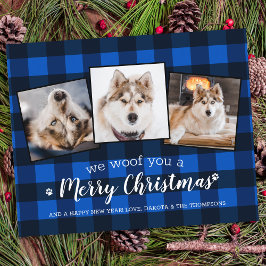 Budget Pet Photo Collage Dog Holiday Blue Pset