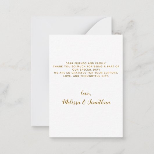 Budget Pet Photo Dog Weddenschap Chic Gold Harteli Notitiekaartje (Achterkant)