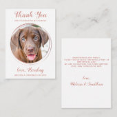 Budget Pet Photo Dog Weddenschap Roos Gold Bedankt Notitiekaartje (Voorkant / Achterkant)