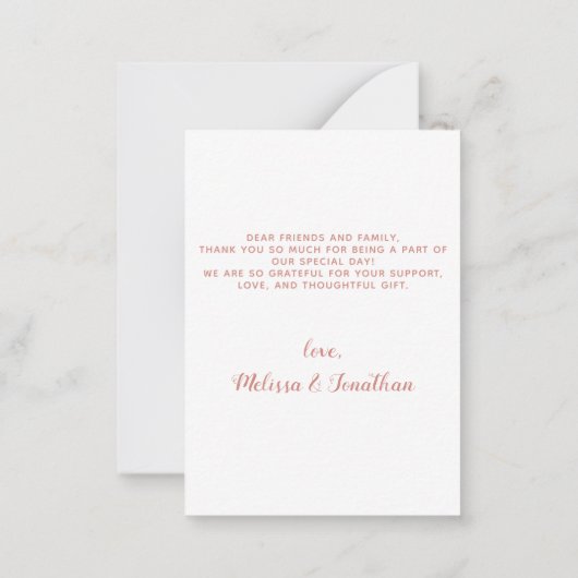 Budget Pet Photo Dog Weddenschap Roos Gold Bedankt Notitiekaartje (Achterkant)